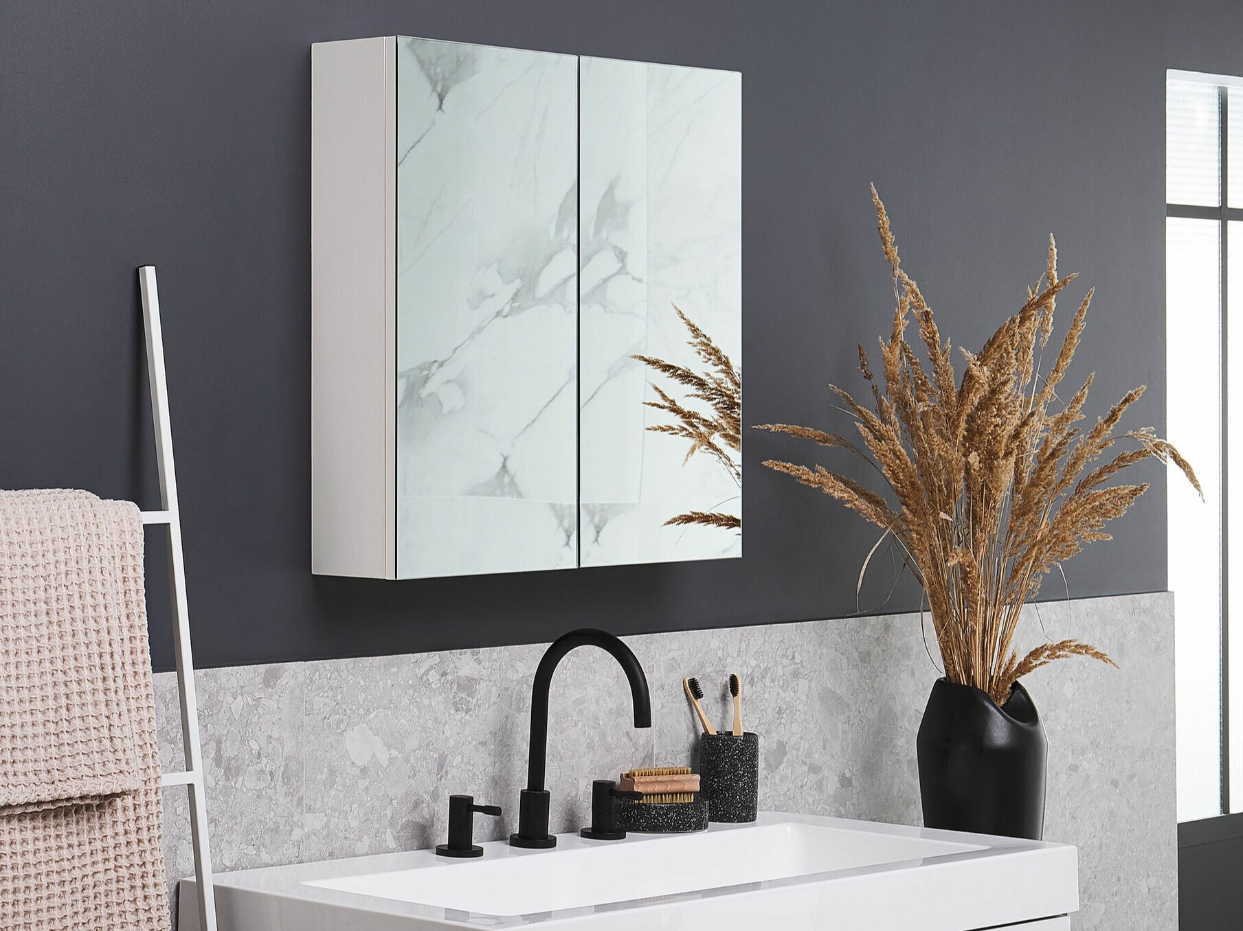 Bathroom mirror cabinet Berwyn 2349 (White)