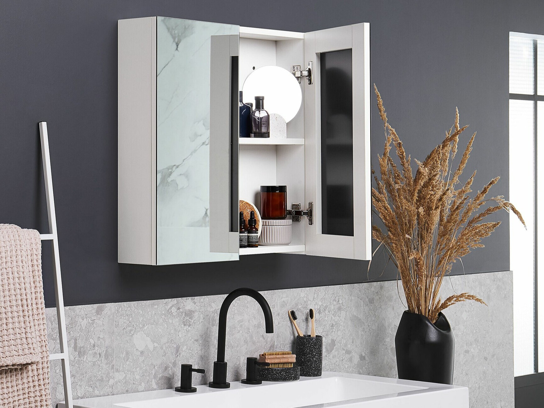 Bathroom mirror cabinet Berwyn 2349 (White)