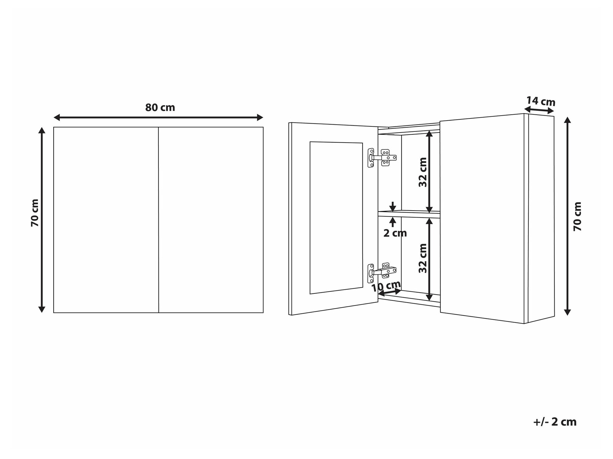 Bathroom mirror cabinet Berwyn 2350 (White)