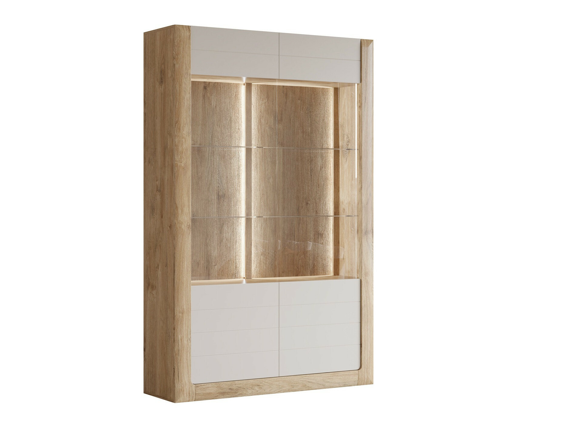 Βιβλιοθήκη Sovera 102 (Χρυσή βελανιδιά + Ανοιχτό γκρι)