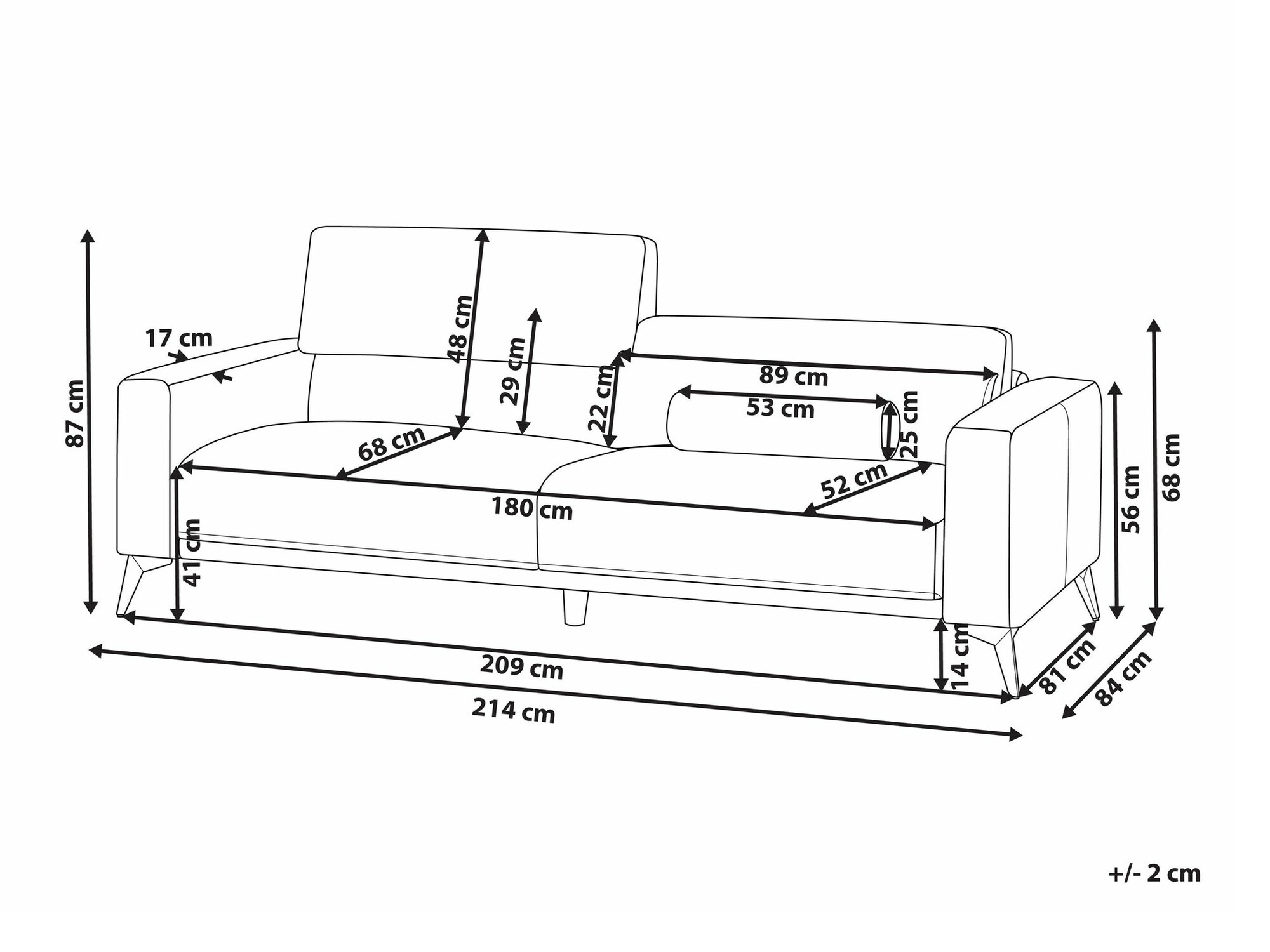 Καναπές Berwyn 2354 (Μπορντώ)