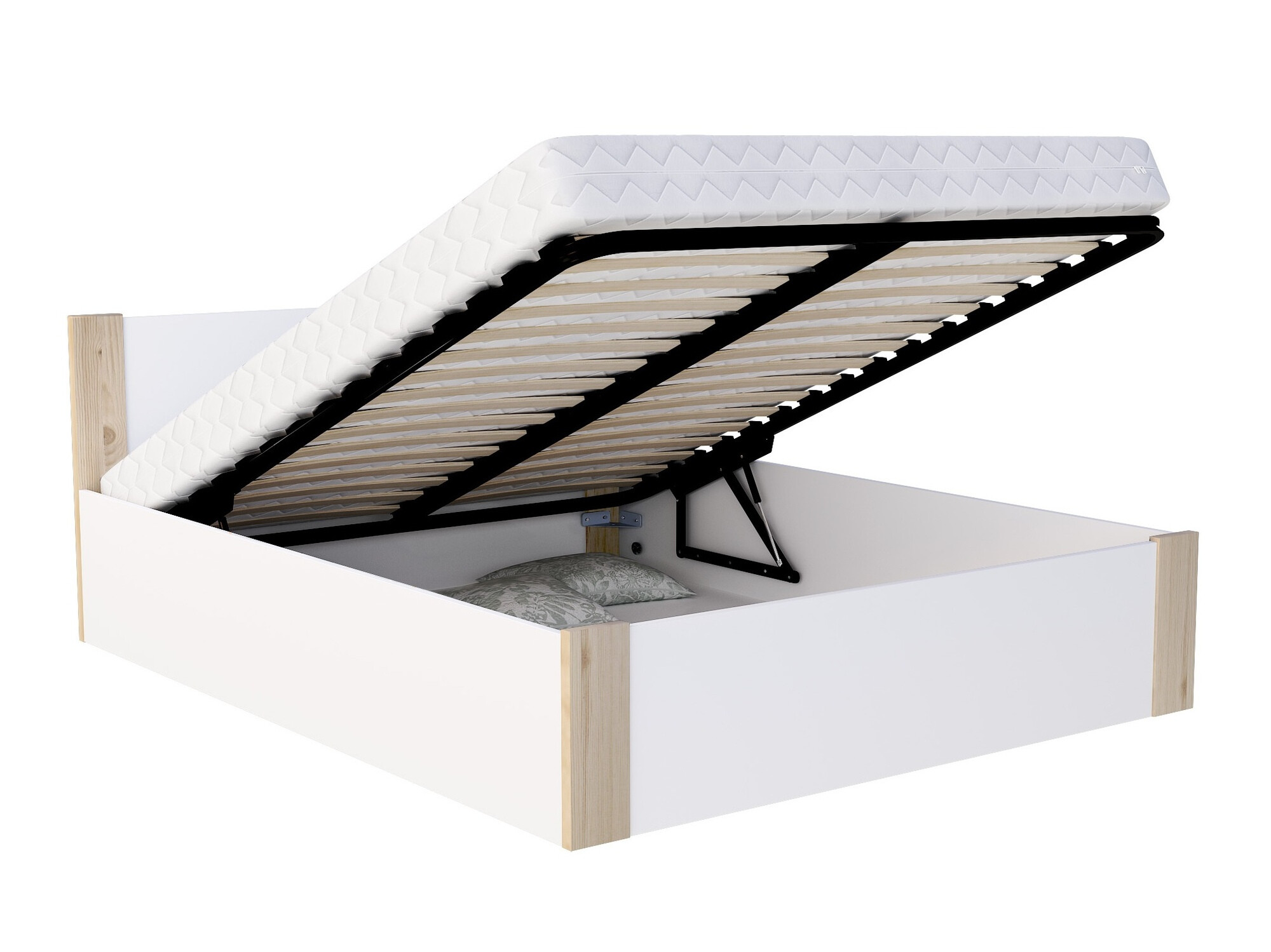 Bed Aurora 155 (White + Pine)