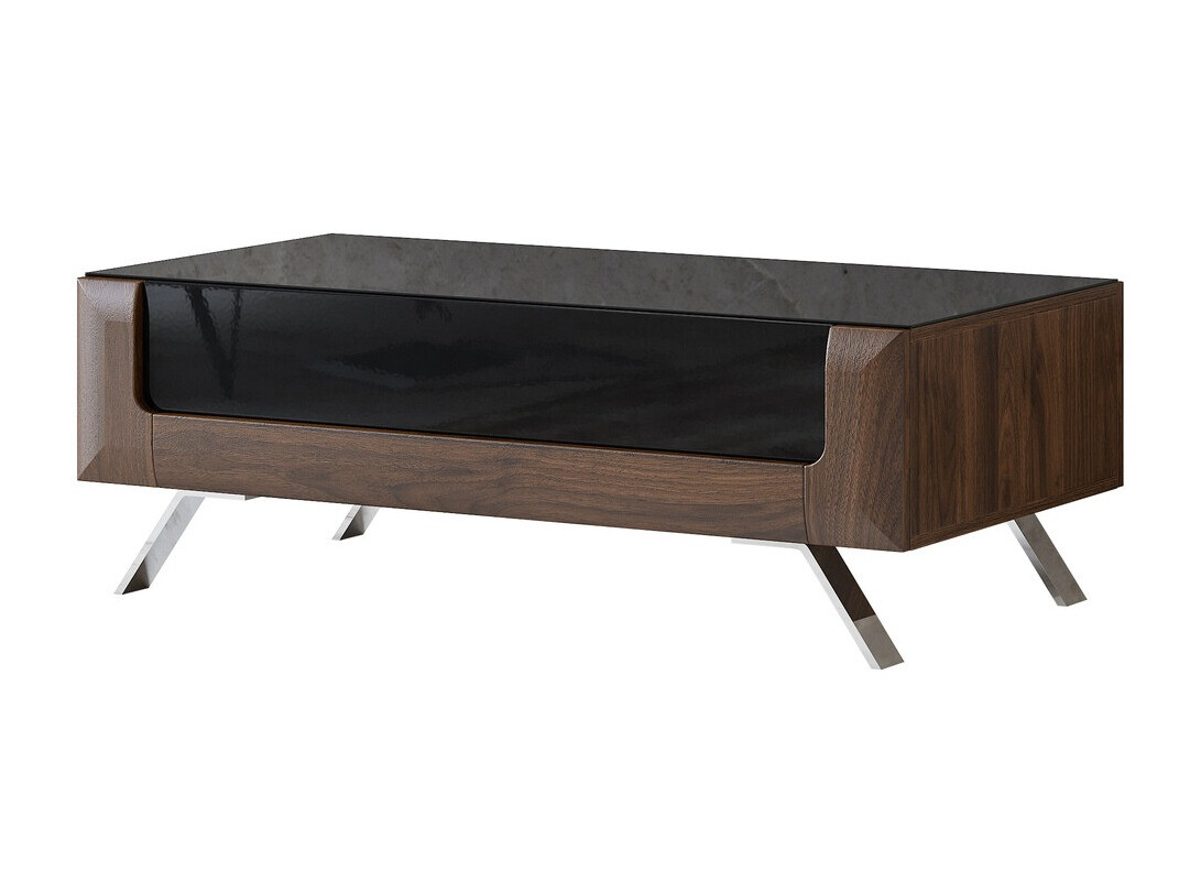 Coffee table Sovera 108 (Nut + Glossy black)