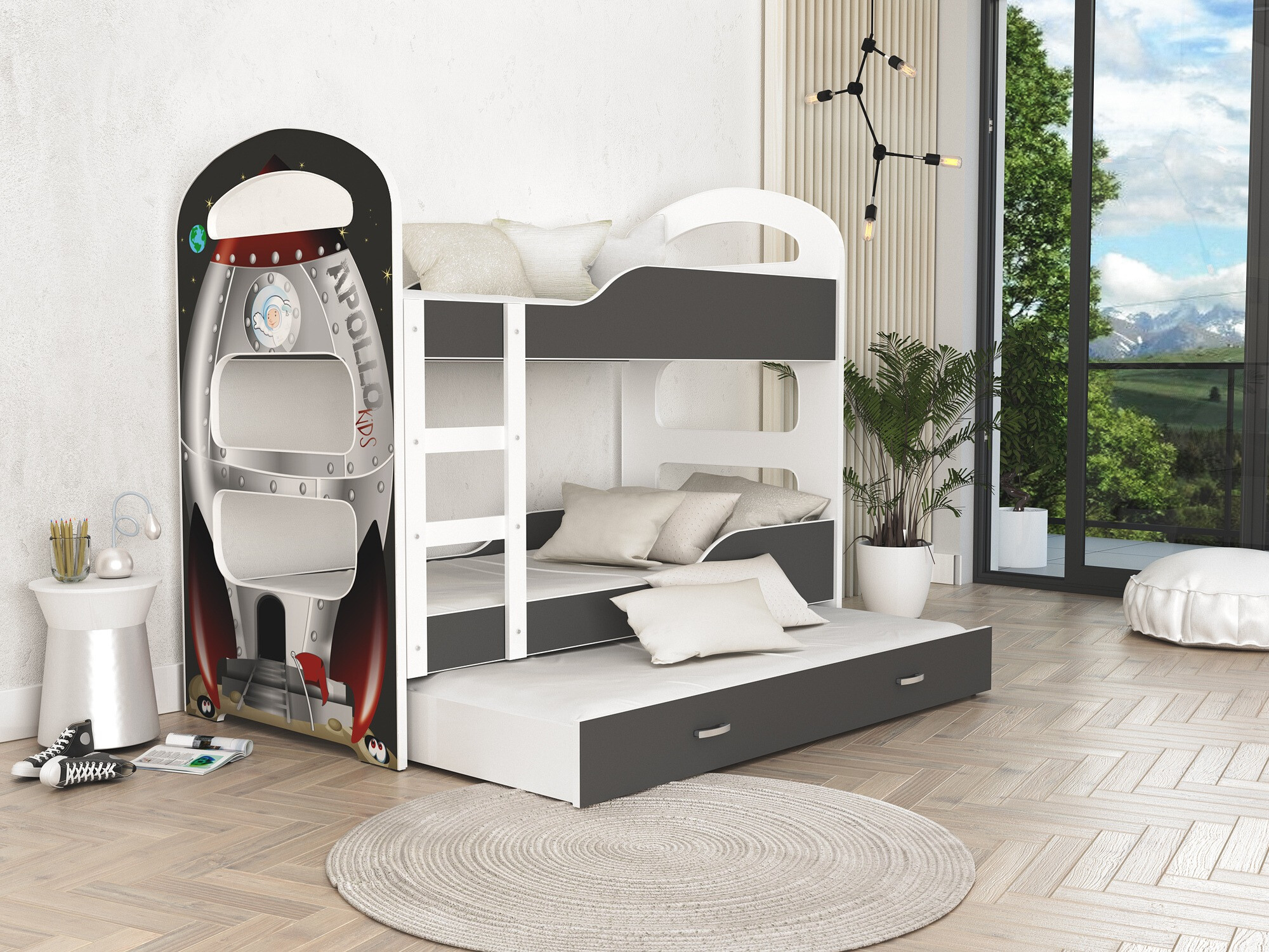 Bunk bed Aurora 116 (White + Grey)