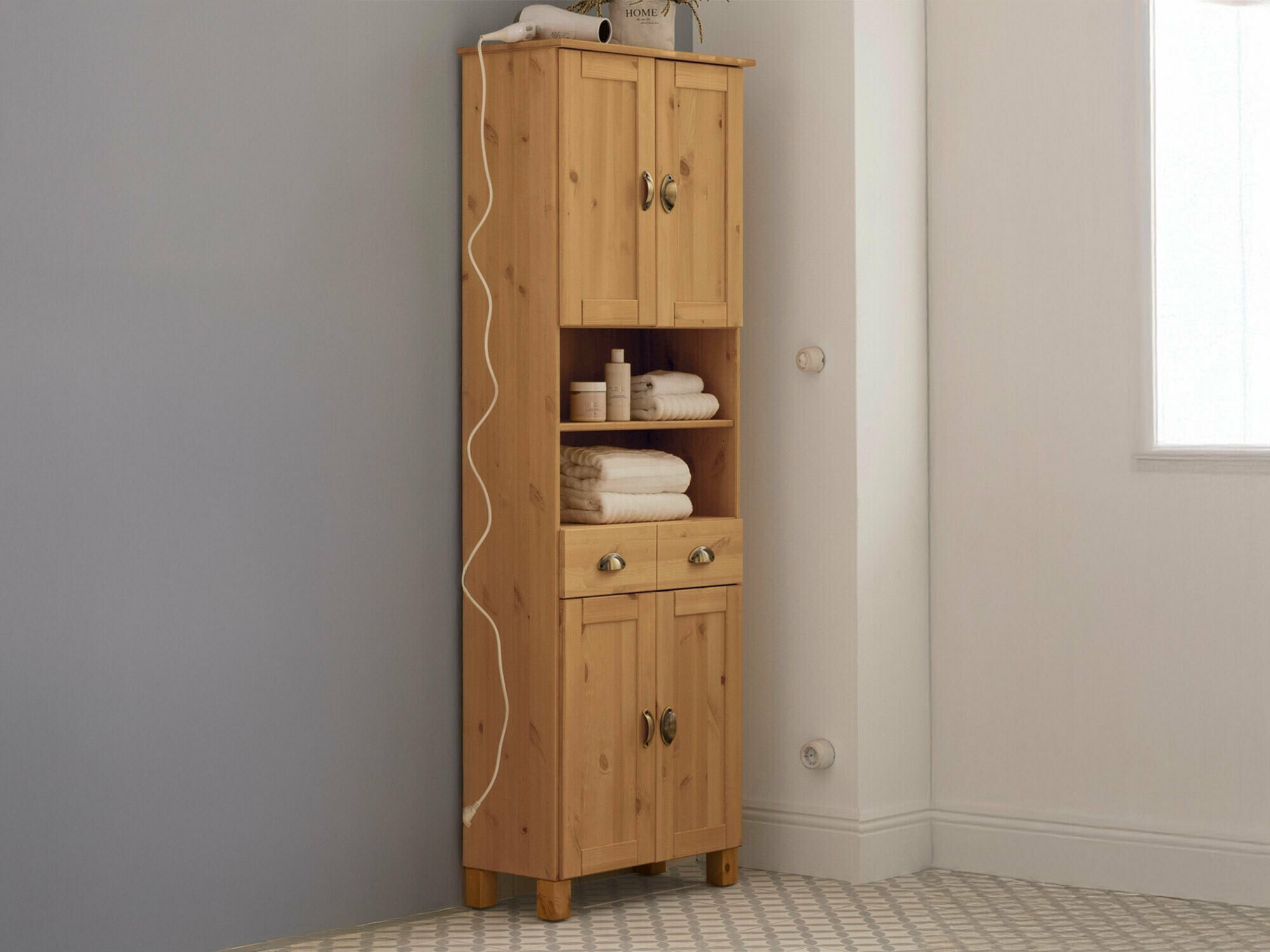 Όρθιο ντουλάπι μπάνιου Serelbu 106 (Ανοιχτό καφέ)