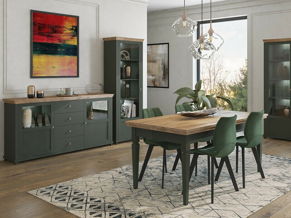 Bookcase Tolnue 101 (Dark green + Lefkas oak)