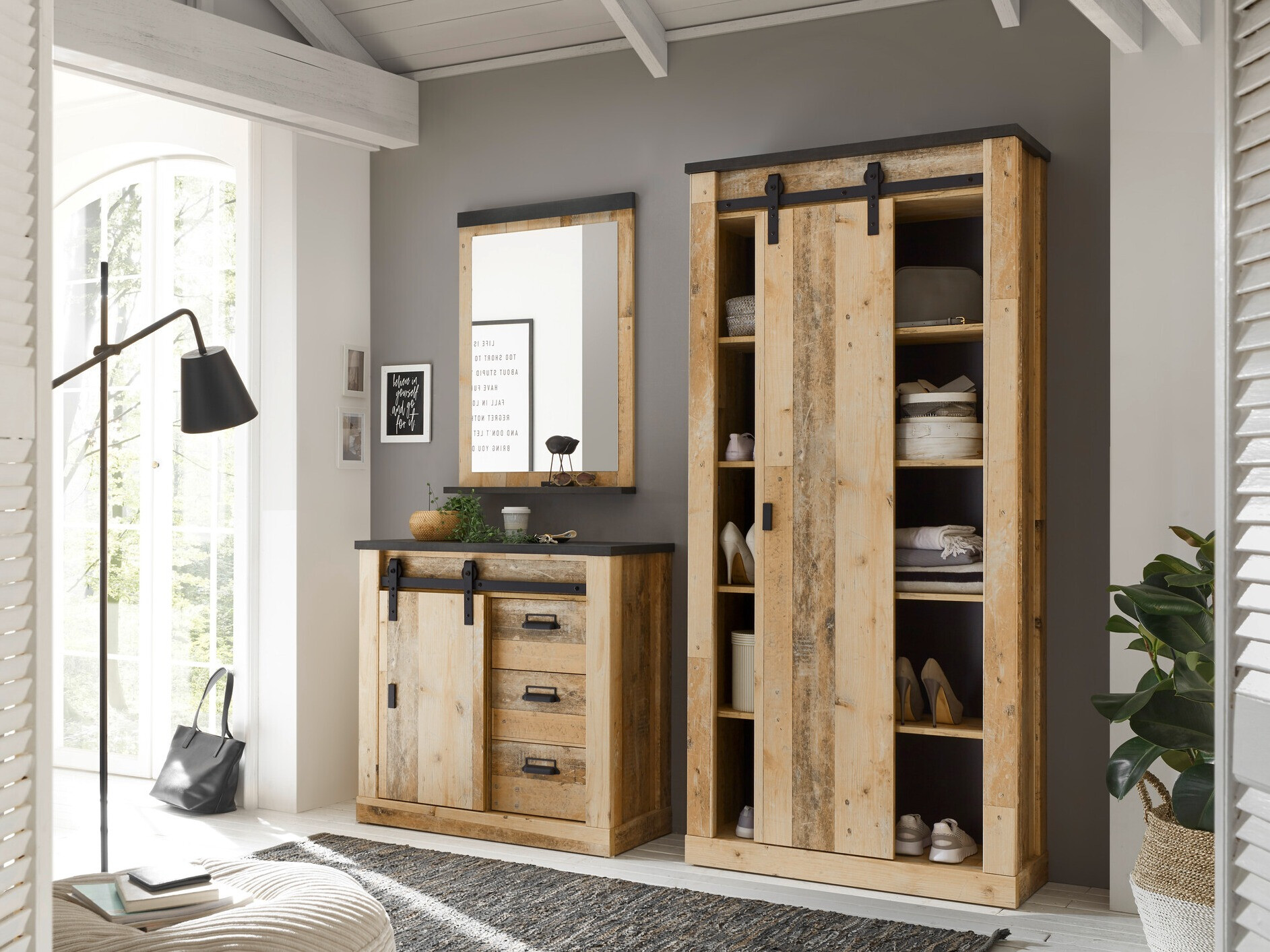 Hallway set Cirtale 129 (Aged wood + Anthracite)