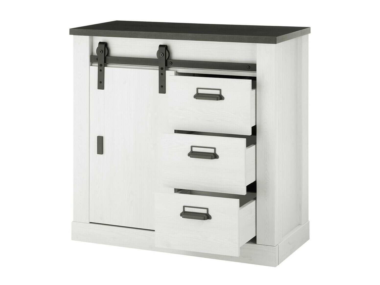 Σετ διαδρόμου Cirtale 129 (Λευκασμένο πεύκο + Antrahite)