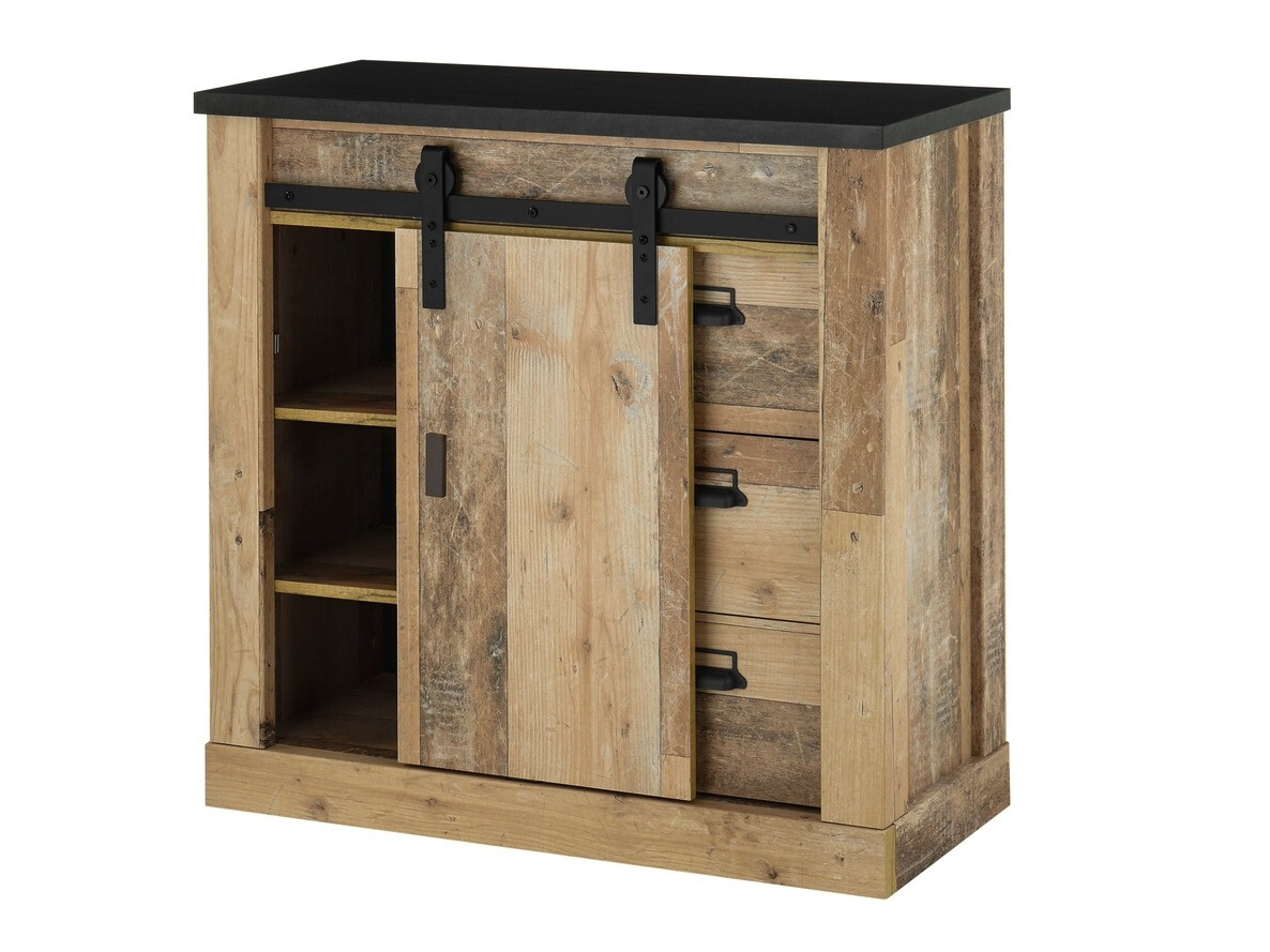 Living room set Cirtale 132 (Aged wood + Anthracite)