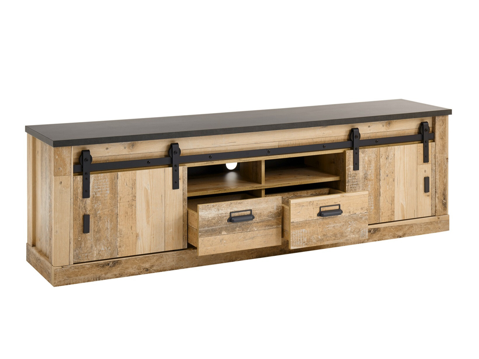 Living room set Cirtale 132 (Aged wood + Anthracite)