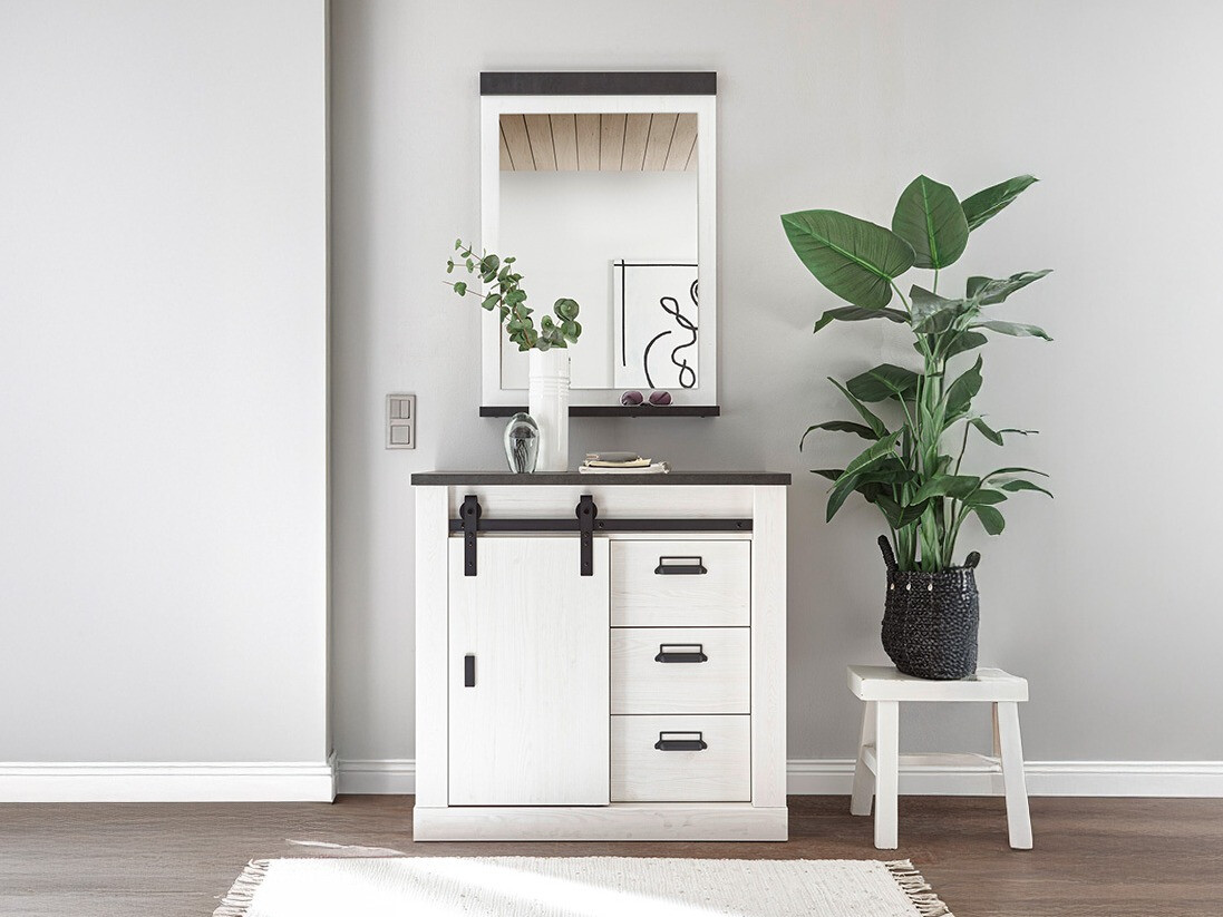 Σετ διαδρόμου Cirtale 129 (Λευκασμένο πεύκο + Antrahite)