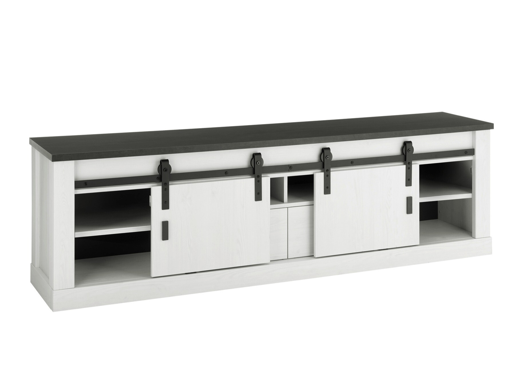 Σετ επίπλων σαλονιού Cirtale 132 (Λευκασμένο πεύκο + Ανθρακί)