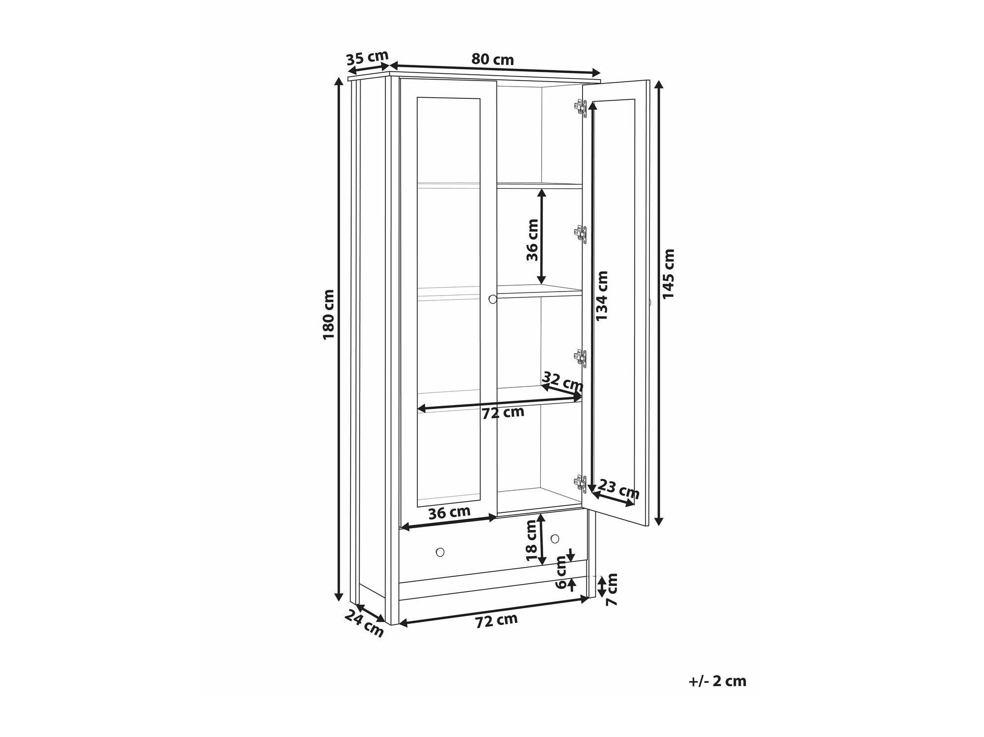 Bookcase Berwyn 2381 (Black)