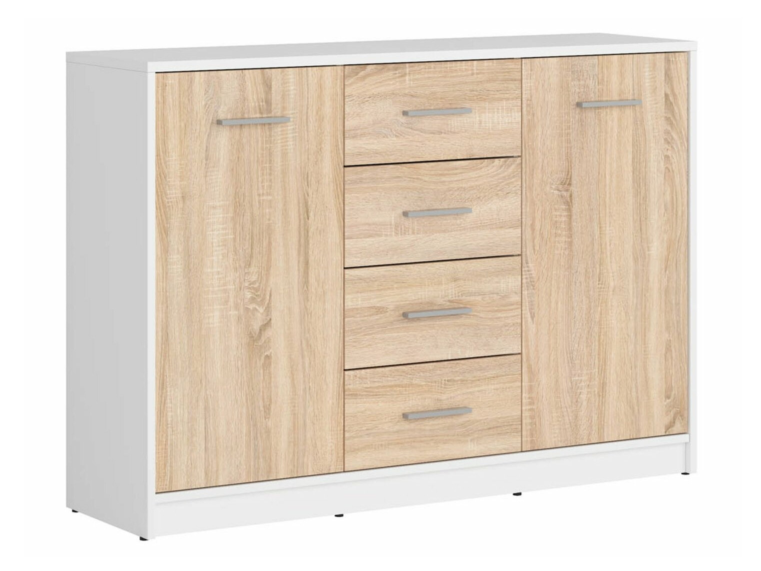 Chest of drawers Novsore 118 (White + Sonoma oak)