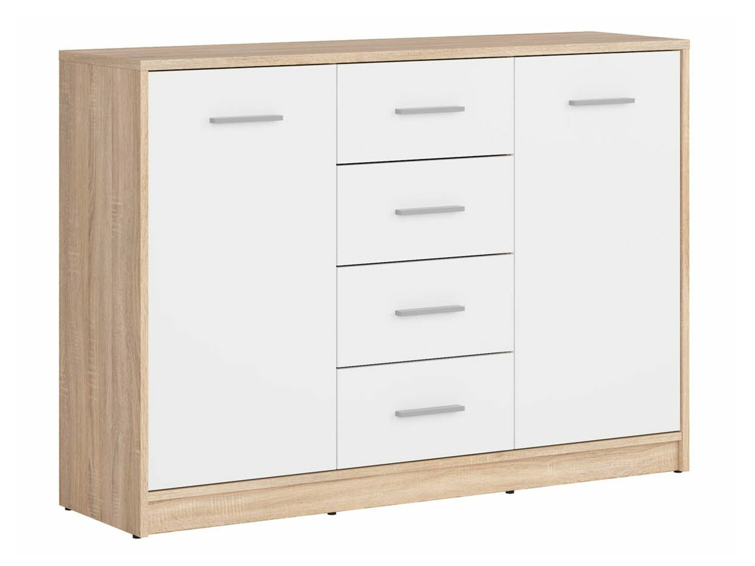 Chest of drawers Novsore 118 (White + Sonoma oak)