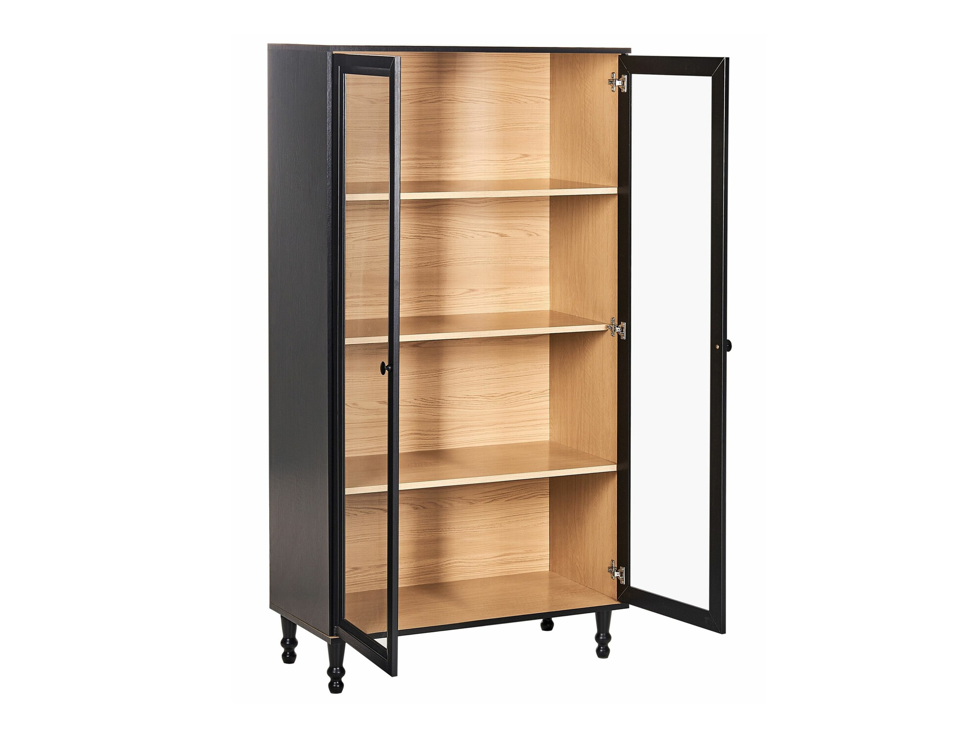 Βιβλιοθήκη Berwyn 2385 (Μαύρο + Ανοιχτό χρώμα ξύλου)