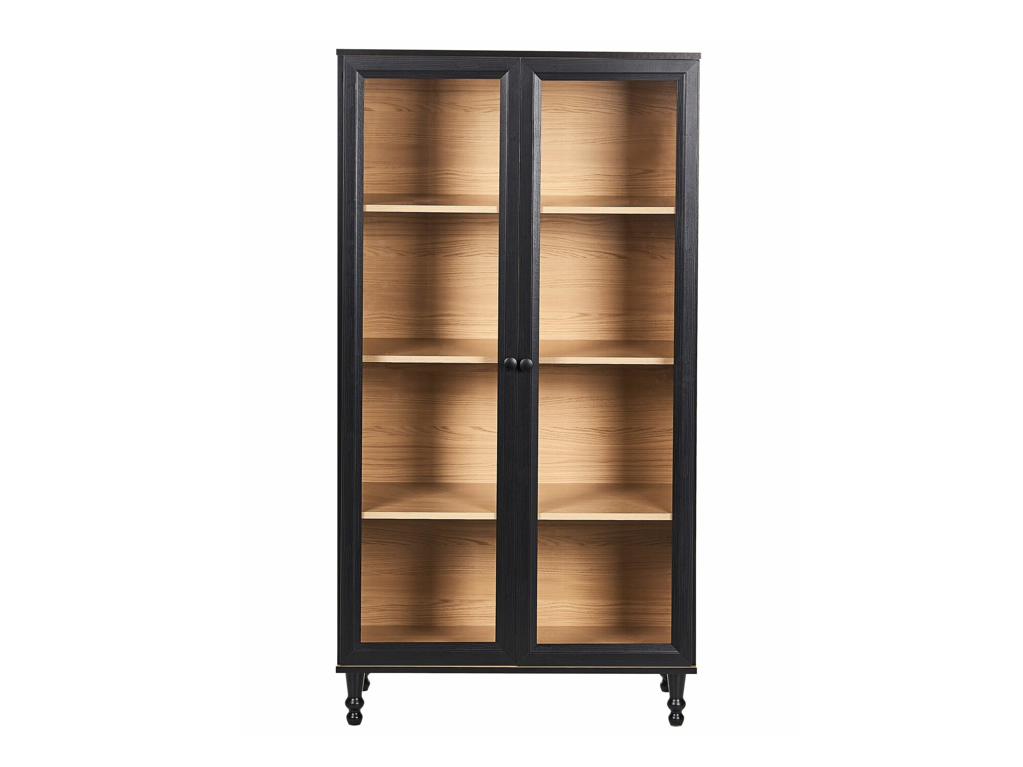 Βιβλιοθήκη Berwyn 2385 (Μαύρο + Ανοιχτό χρώμα ξύλου)