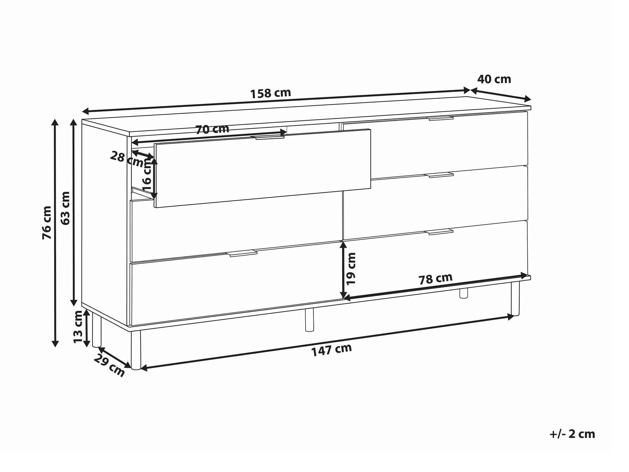 Chest of drawers Berwyn 2383 (Green)