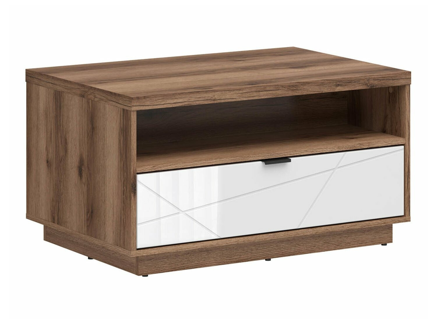 Coffee table Fivale 117 (Dark Delano oak + Glossy white)