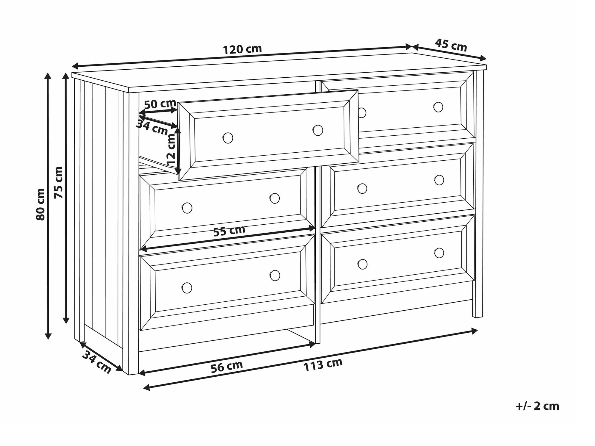 Chest of drawers Berwyn 2392