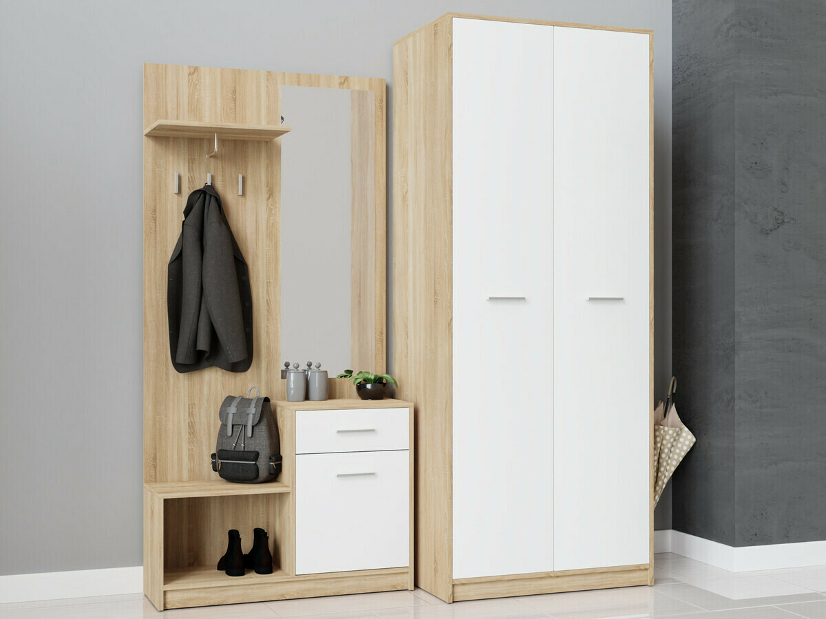 Σετ διαδρόμου Novsore 146 (Sonoma οξιά + Άσπρο)