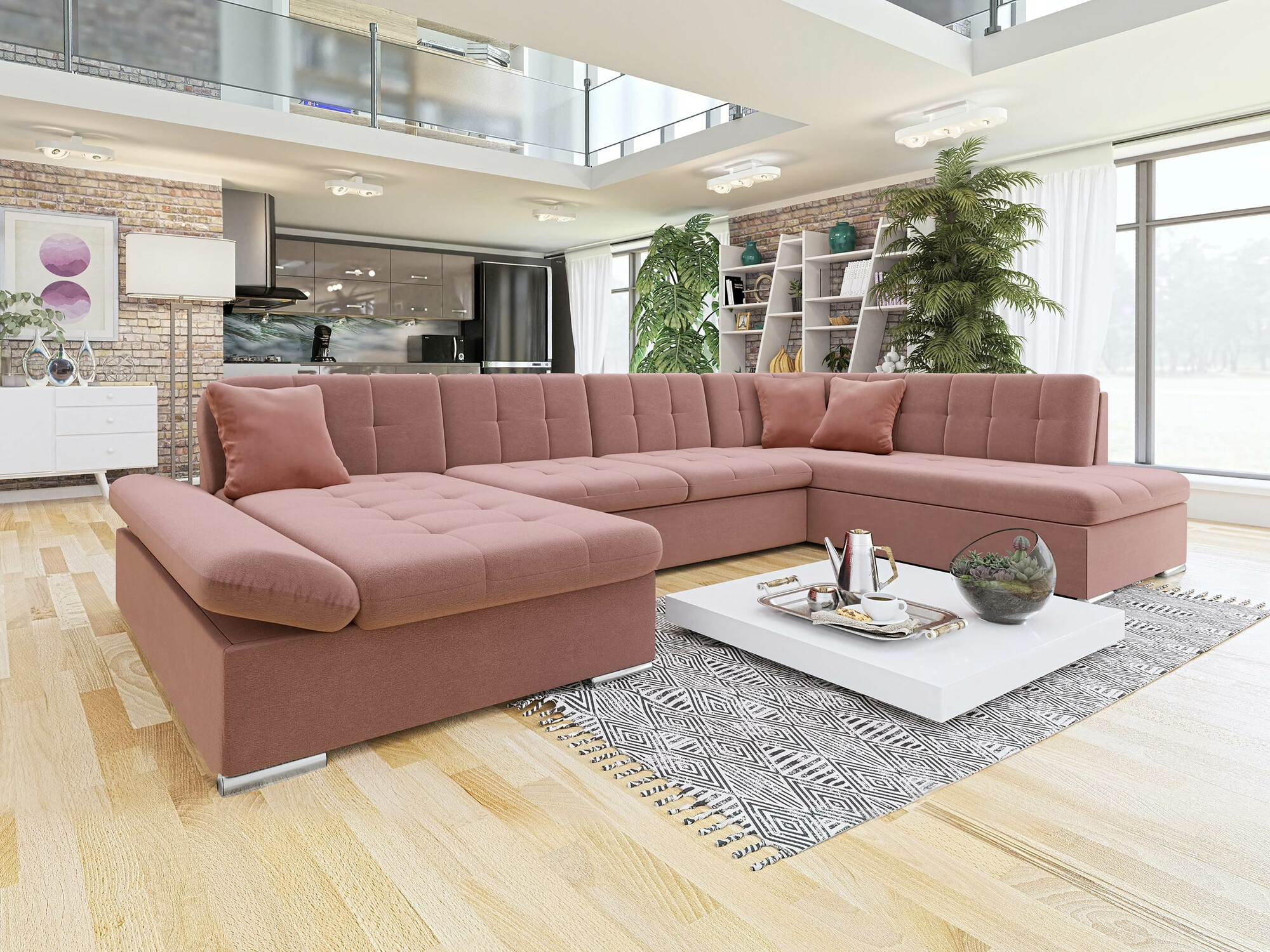 Corner sofa Comfivo Tilia II (Venus Velvet 2918 + Magic Velet 2258)