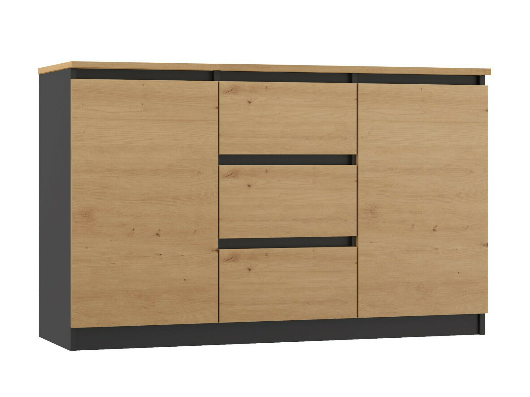 Chest of drawers Elbvelu 109 (Anthracite + Artisan oak)