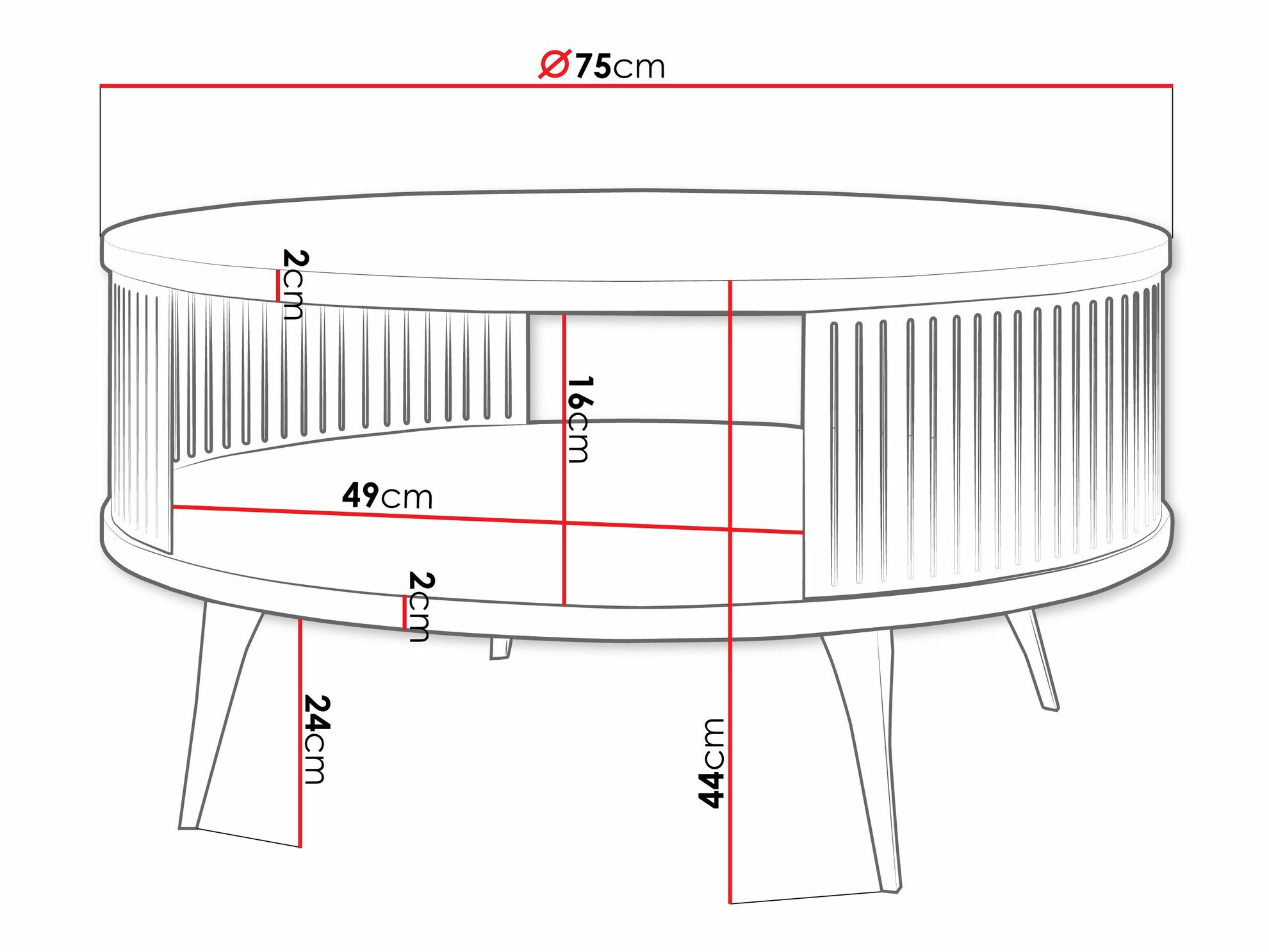 Τραπεζάκι σαλονιού Vitum II (Ροζ + Άσπρο)