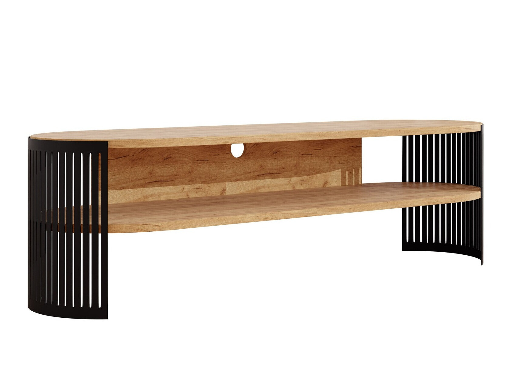 Έπιπλο τηλεόρασης Civer (Μαύρο + Craft χρυσή βελανιδιά)