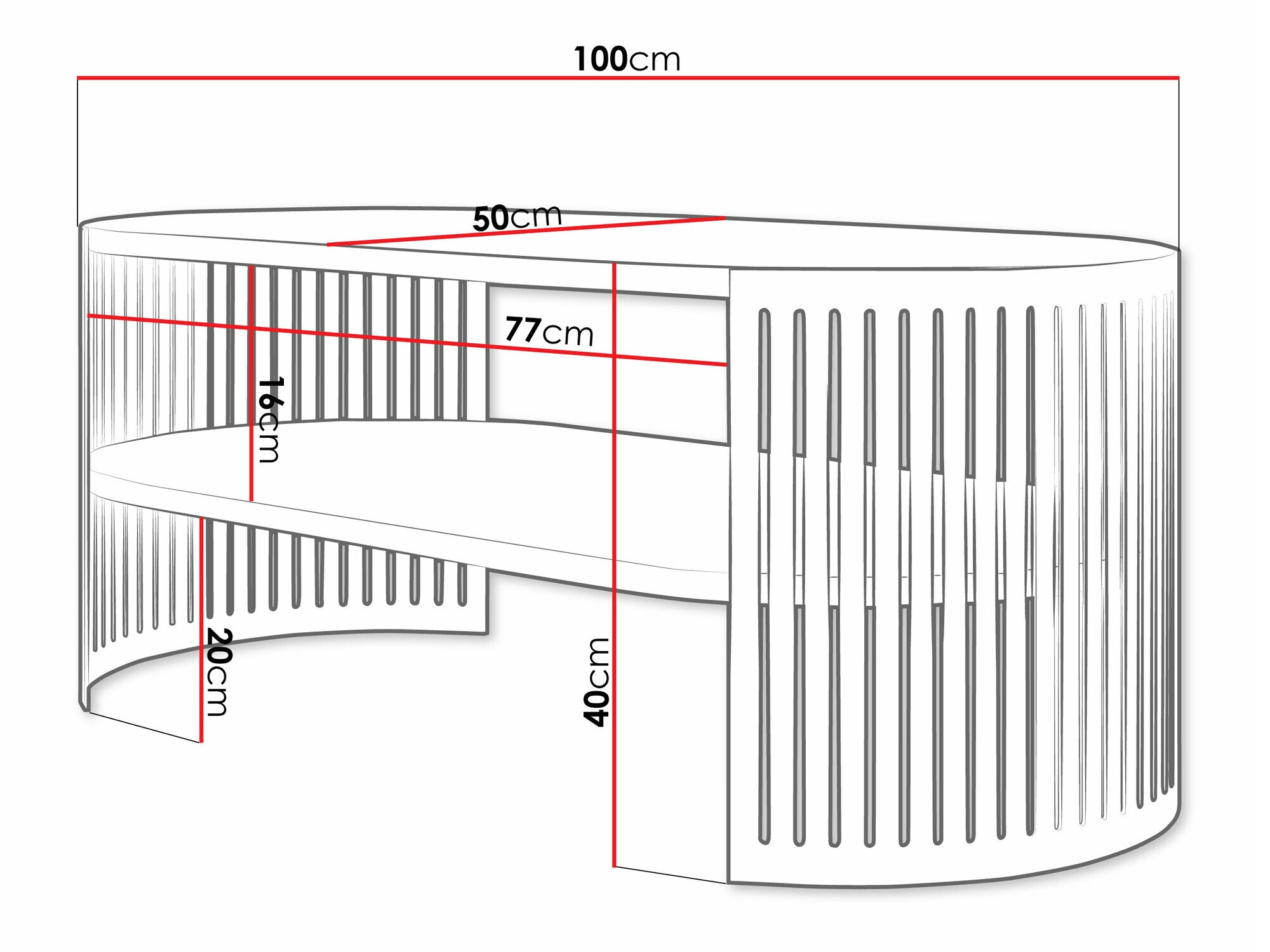 Τραπεζάκι σαλονιού Civer V (Ροζ + Άσπρο)