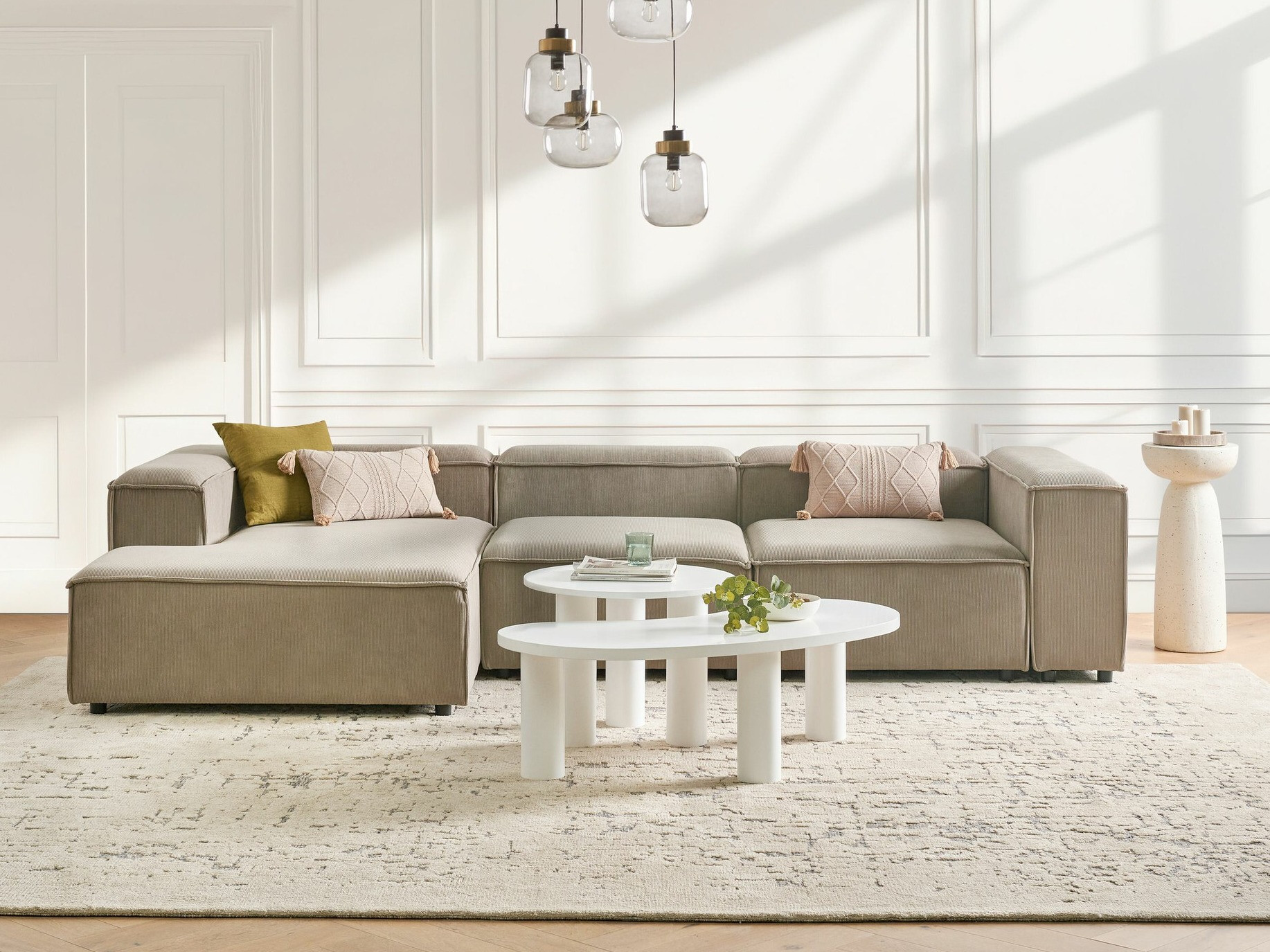 Αρθρωτός γωνιακός καναπές Serophi 106 (Taupe)