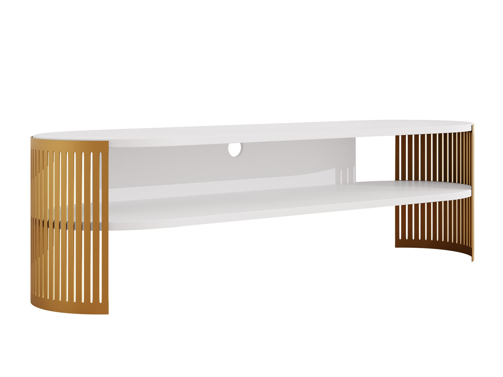 Έπιπλο τηλεόρασης Civer I (Χρυσό + Άσπρο)