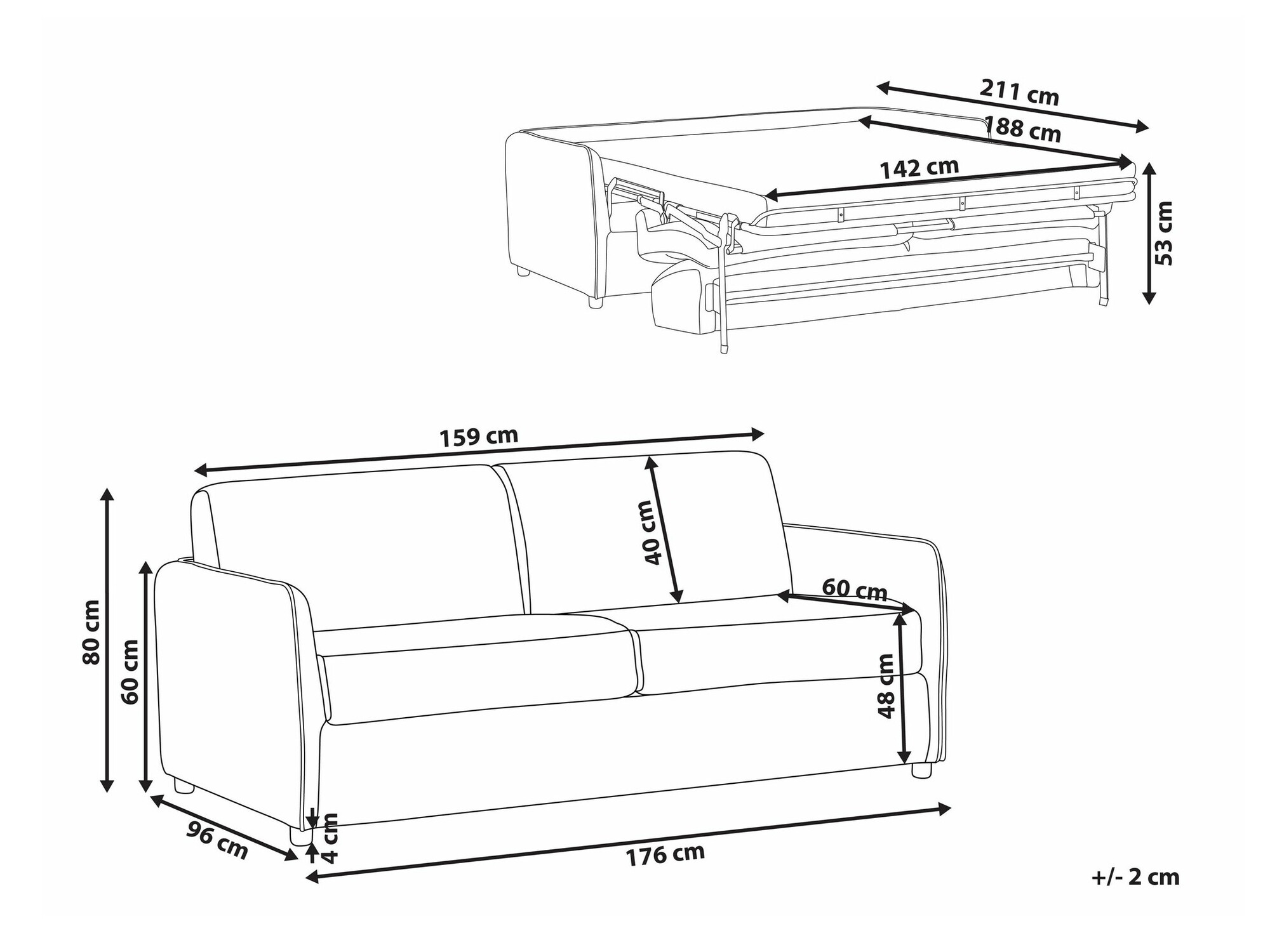 Καναπές-κρεβάτι Berwyn 2403 (Μπεζ)