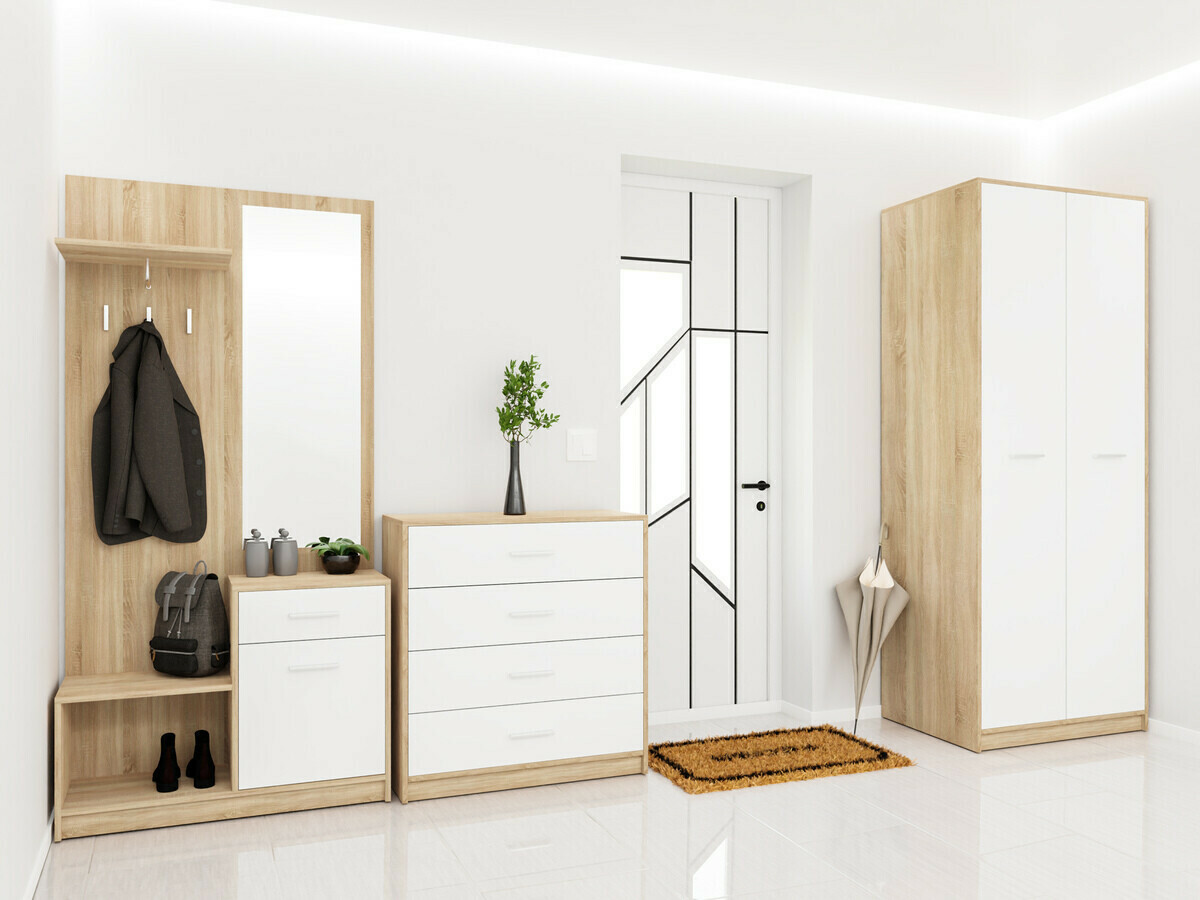 Σετ διαδρόμου Novsore 154 (Sonoma οξιά + Άσπρο)