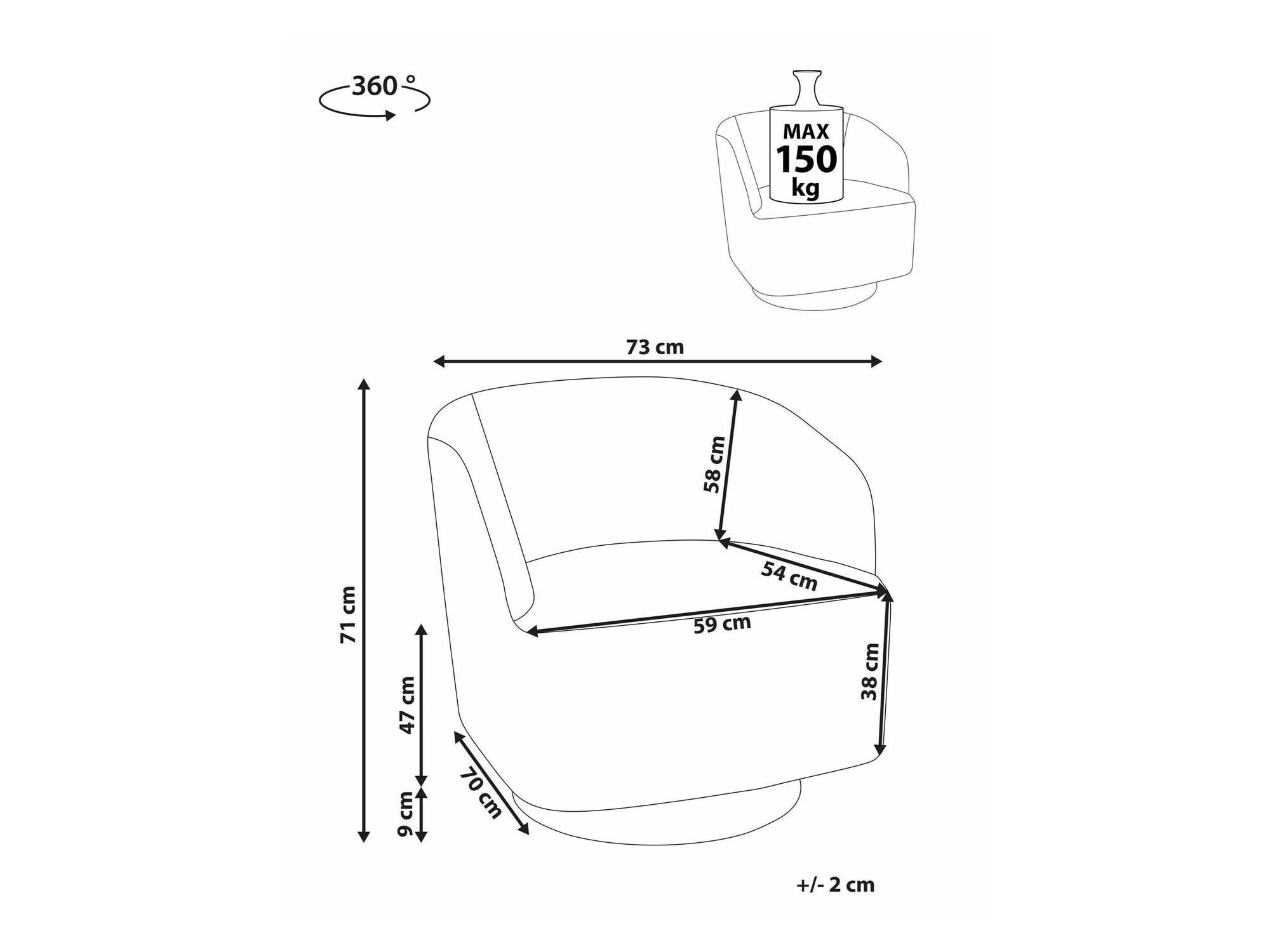 Πολυθρόνα Berwyn 1372 (Καφέ)