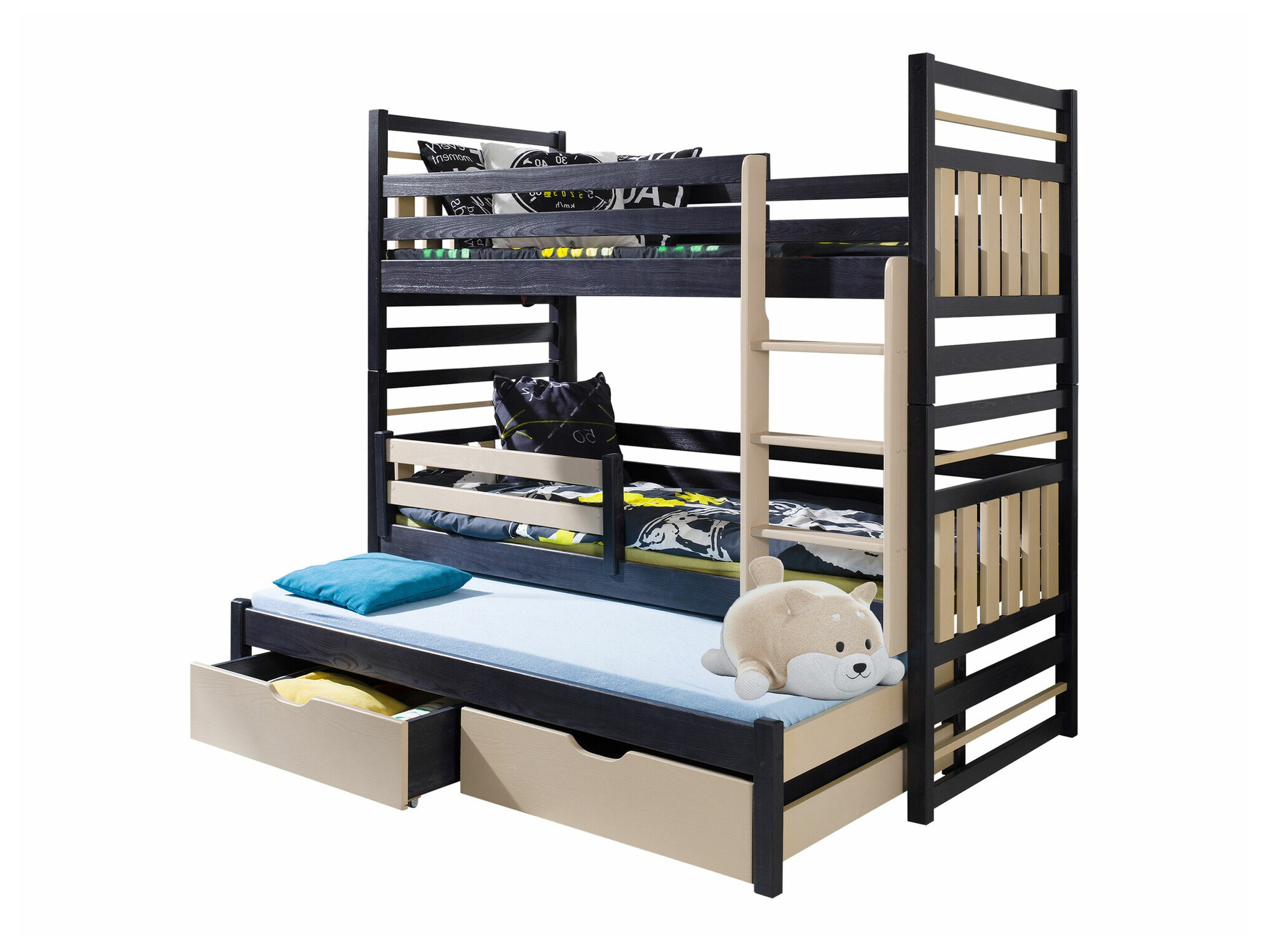 Bunk bed Henderson 124 (Wenge + Light brown)