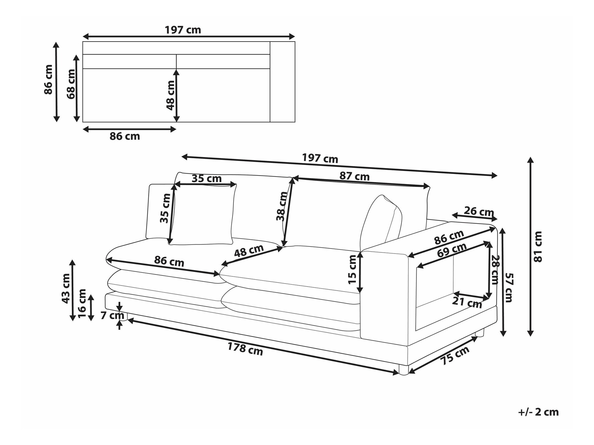 Sofa Berwyn 2430 (Grey)