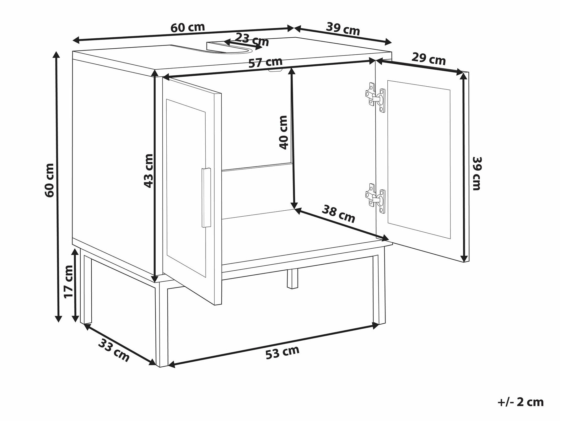 Standing bathroom cabinet for washbasin Meldoru 105