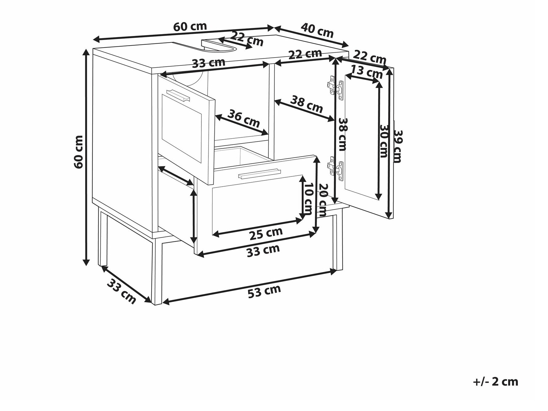 Wall-mounted bathroom cabinet for washbasin Meldoru 101