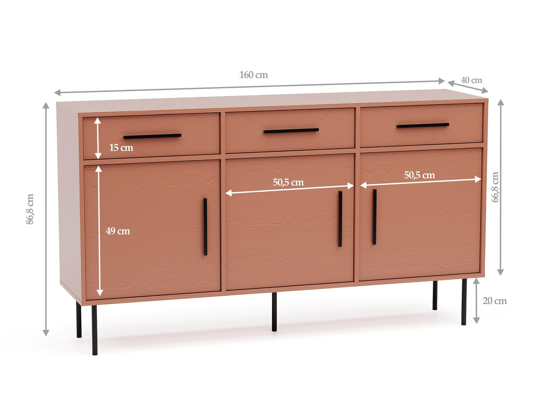 Chest of drawers Mansfield 104 (Light brown)
