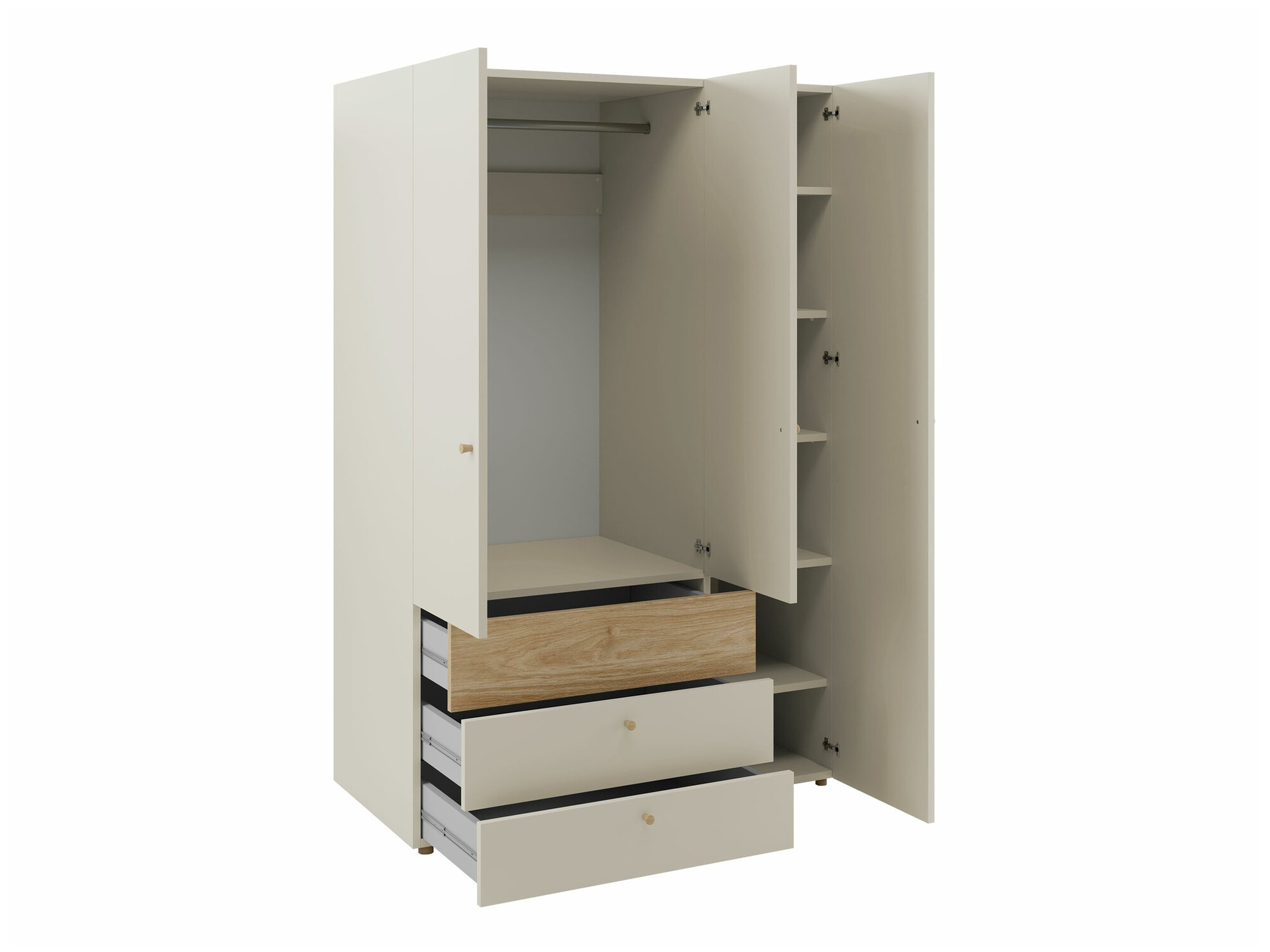 Ντουλάπα Domcali 100 (Γκρι + Δρυς)