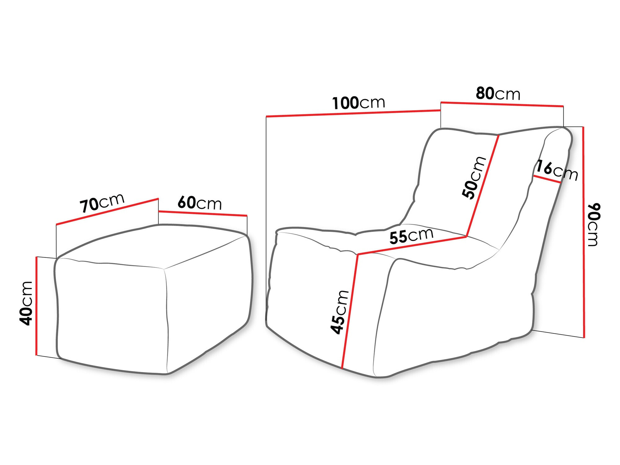 Bean bag Passeral II (Poso 100)