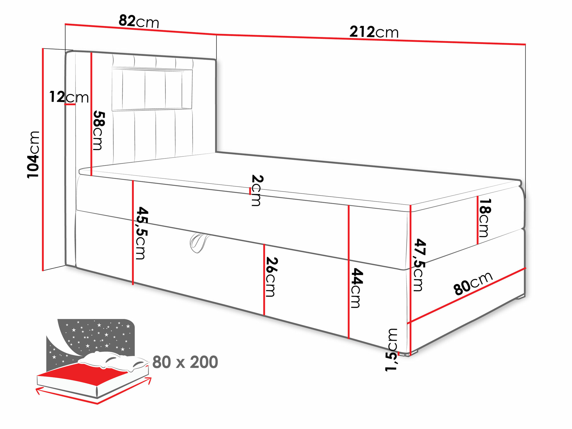 Continental bed Lucus V (Soft 017 + Fresh 17)