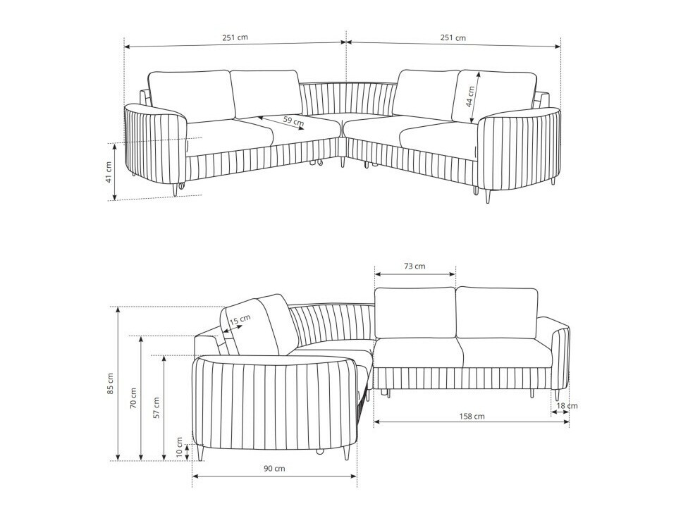 Γωνιακός Καναπές Kingston 157 (Castel 04)