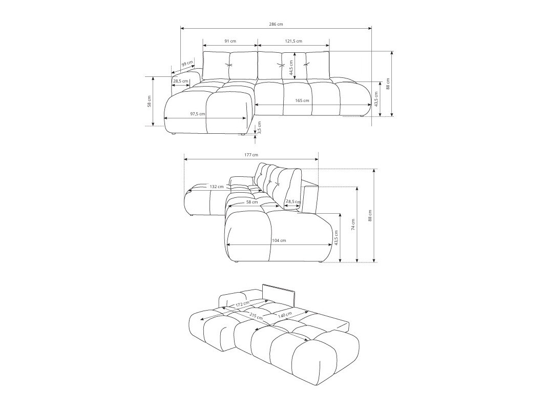 Corner sofa Kingston 156 (Curio 60)