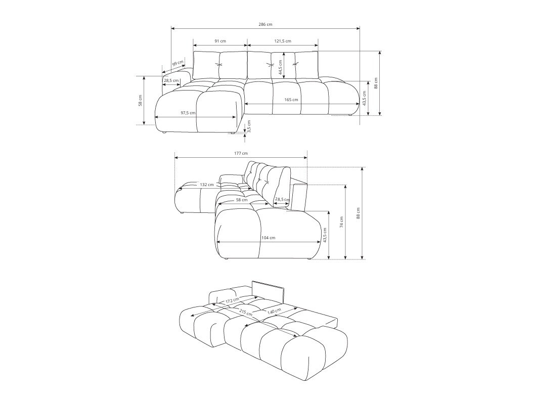 Corner sofa Kingston 156 (Curio 83)