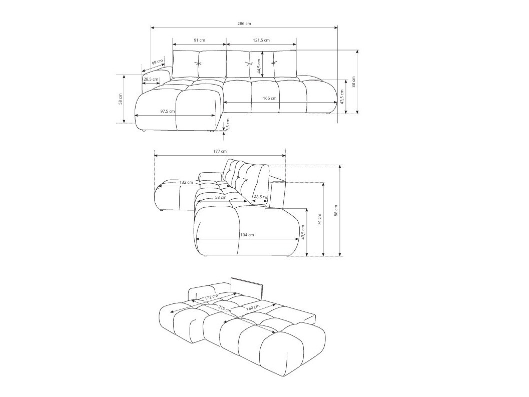 Corner sofa Kingston 156 (Perfect Harmony 01)