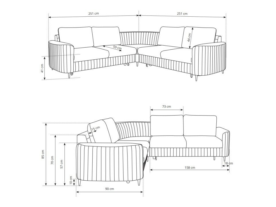 Corner sofa Kingston 157 (Castel 70)