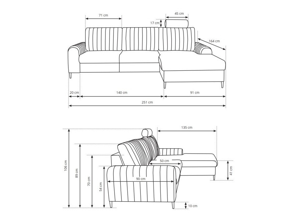 Corner sofa Kingston 165 (Velluto 16)