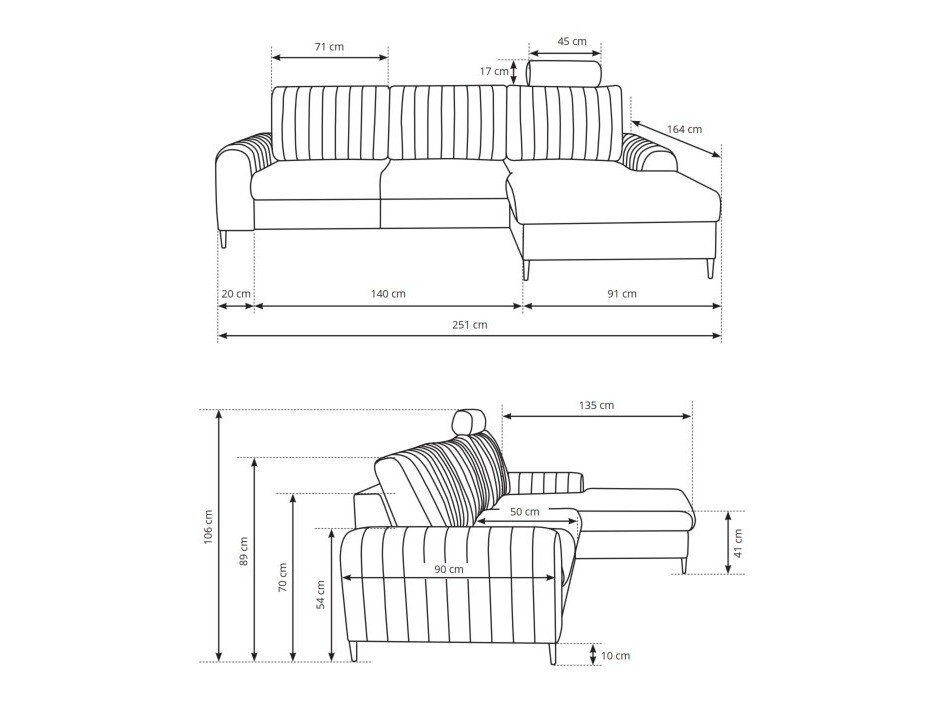 Corner sofa Kingston 165 (Velluto 8)